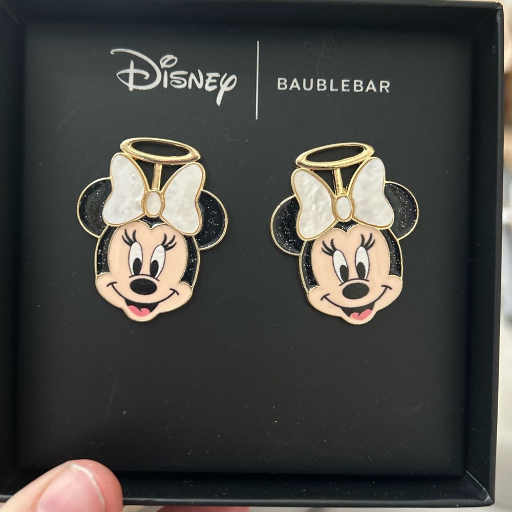 Angel Minnie Mouse earring studs by baublebar